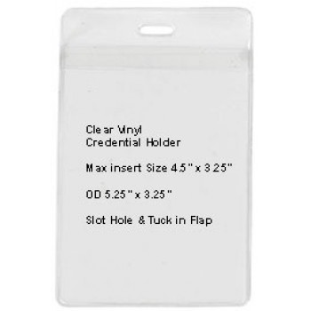 Vinyl Top Load 5.25" x 3.375" Credential Holder - 100 pack